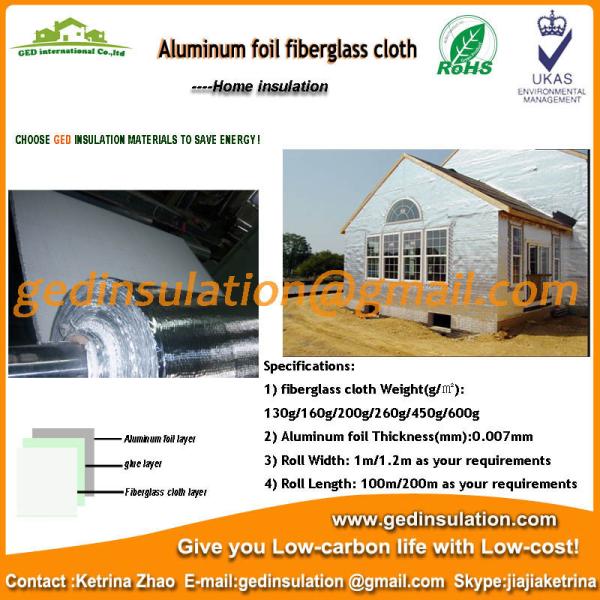 Aluminum foil fiberglass cloth widely used as construction material