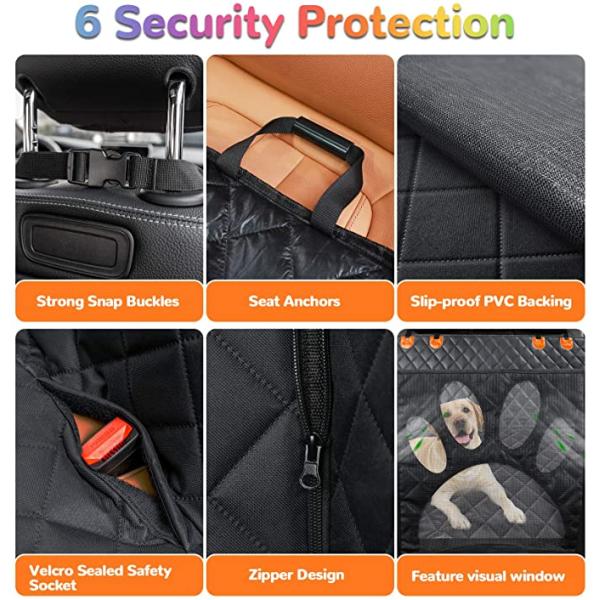 Voyage pour animaux de compagnie Hamac imperméable Pour voitures Tapis de ceinture Protecteur pour chiens Couverture de siège arrière pour voitures Pour animaux de compagnie de grande taille