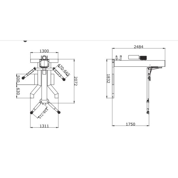 Single Post 1805mm Lifting 2500KGS Hydraulic Car Lift