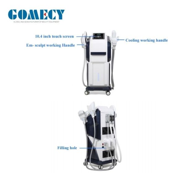 360 Degreee Reddish Less Fat Cooling Cryolipolysis 7 Tesla HI-EMT Muscle Stimulation Body Contouring Machine