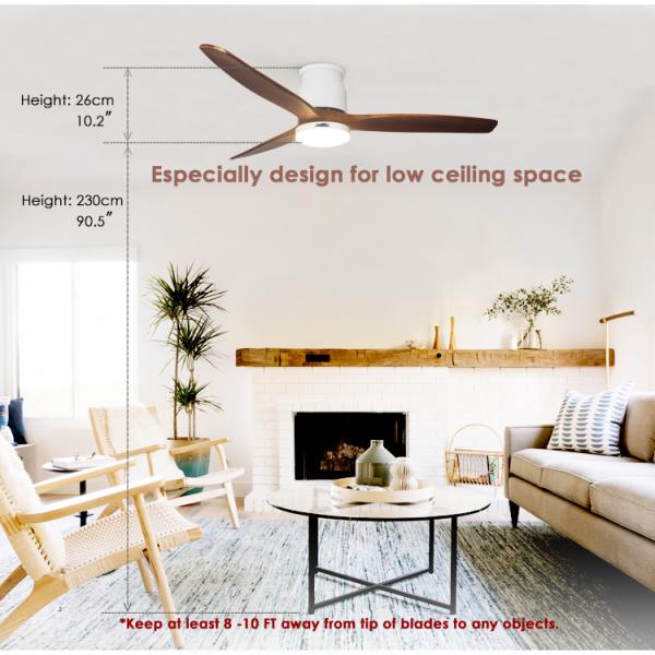 Suporte Dimmer Sim 1stshine Ventilador de teto LED com motor DC e design de economia de espaço