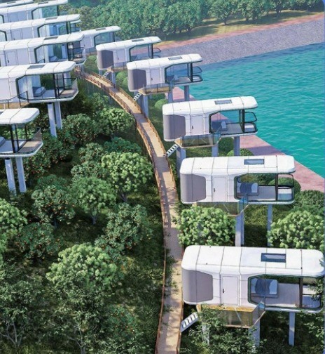 App Control Hotel Space Capsule House with Thermal Performance Suit and Electric System