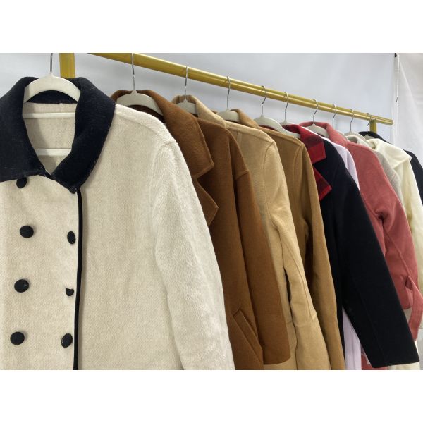 Women's Winter Used Clothes Double Sided Wool Coats Fashionable Mixed Styles Slim Fit