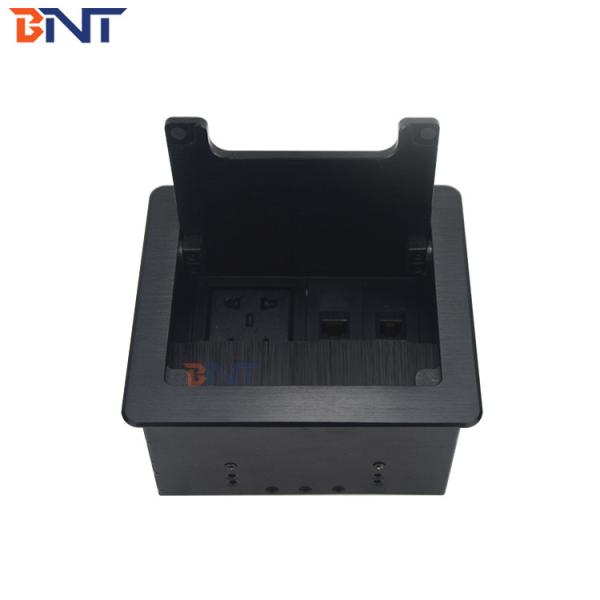 BNT Hot sale office furniture clamshell brush hidden in desk table mounted socket box