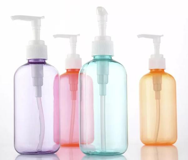 BPA Free Plastic Dispenser Pump Bottle For 5 Star Hotel 250Ml Orange Blue