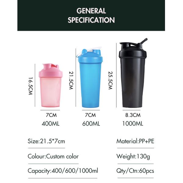 American Style 400ml Fitness Protein Shaker Bottle with Personalized Label