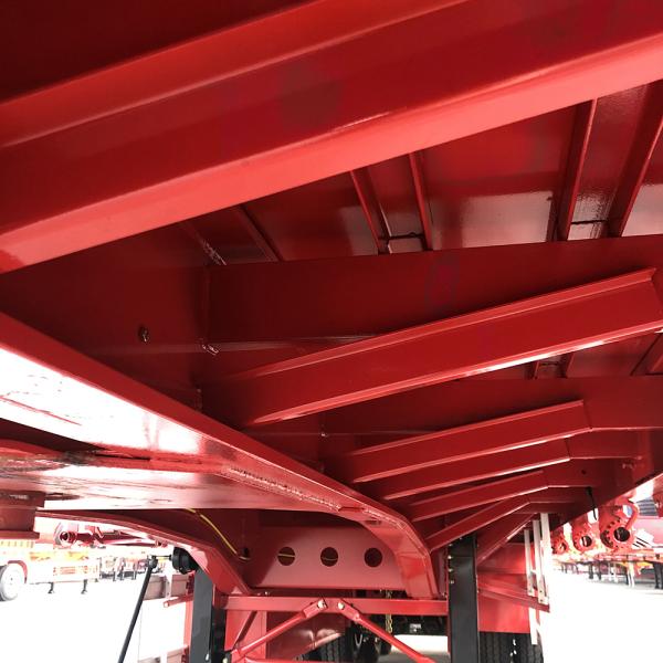 Hot 4 Axles Flatbed Semi Trailer with 1000mm Sidewall Max Payload of 60T 12.00R20 Tire