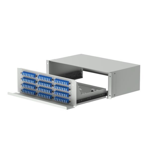 Data Center LC Type 192 Ports Optic Fiber Distribution Patchpanel Fiber Optic Equipment WHITE