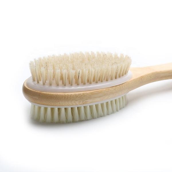 Abeis Sisal Vegan Fibra de Cisne Bristle Seca Escova de Banho de Escova de Escovação para Esfoliação e Massagem