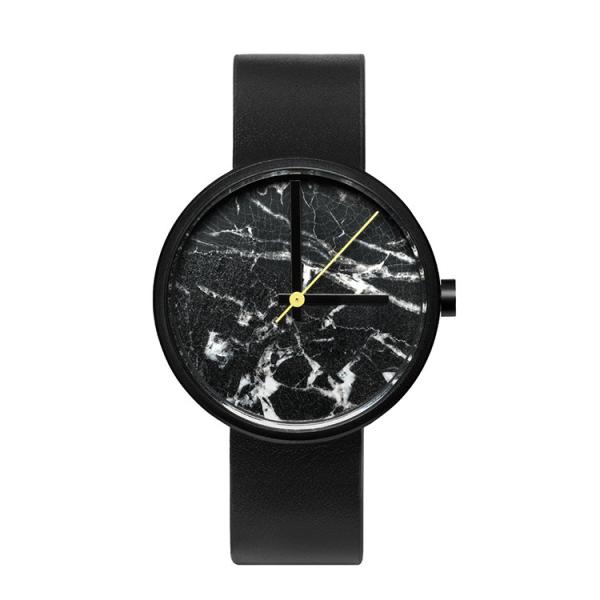 Trendy Mens Silver Marble Face Watch , White / Black Marble Quartz Watch