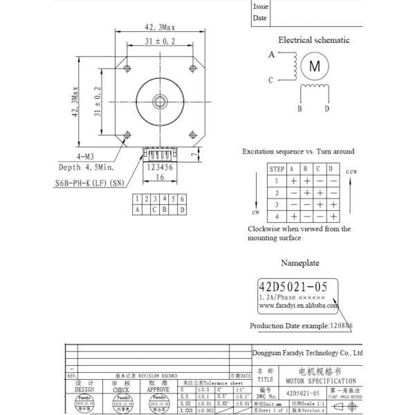 Faradyi Custom Professional Manufacture 42mm High Torque 2.7V 5V 2Phase Gear Drive Linear Stepper Motor With Encoder