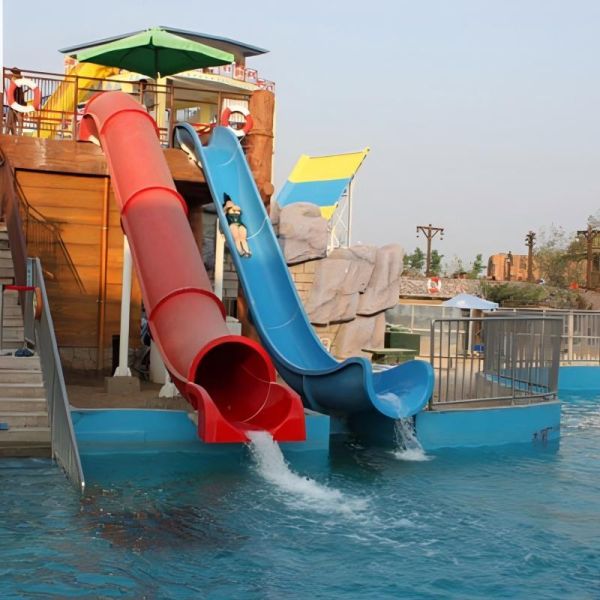Cannon Barrel / Sled Swimming Pool Slide Dual Lane 5m Height For Water Park