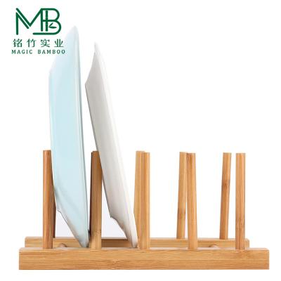 Bamboo Dish Storage Drying Rack For Kitchen Cabinet