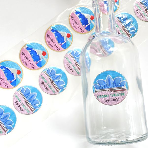 Custom Color Printed Logo Vingl Embossed Self-adhesive Roll Round Labels Waterproof Label Sticker Personalized