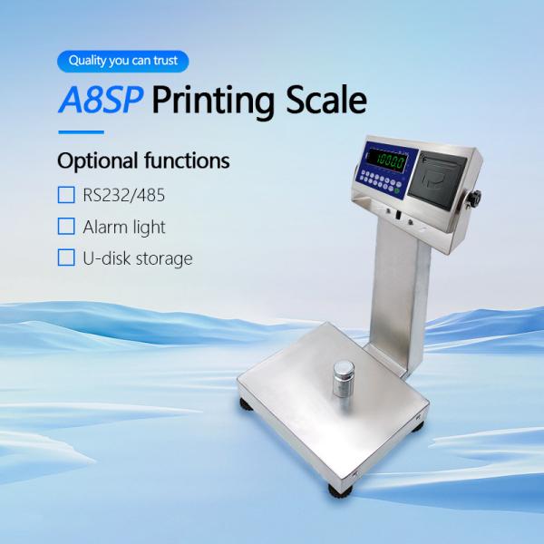 30kg Maximum Range LED Display Stainless Steel Waterproof Printing Platform Industry Scale