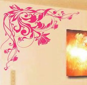Reusable Wall Flower Stickers G133, Design Wall Sticker /Floral Wall Stickers /Wall Sticker Art