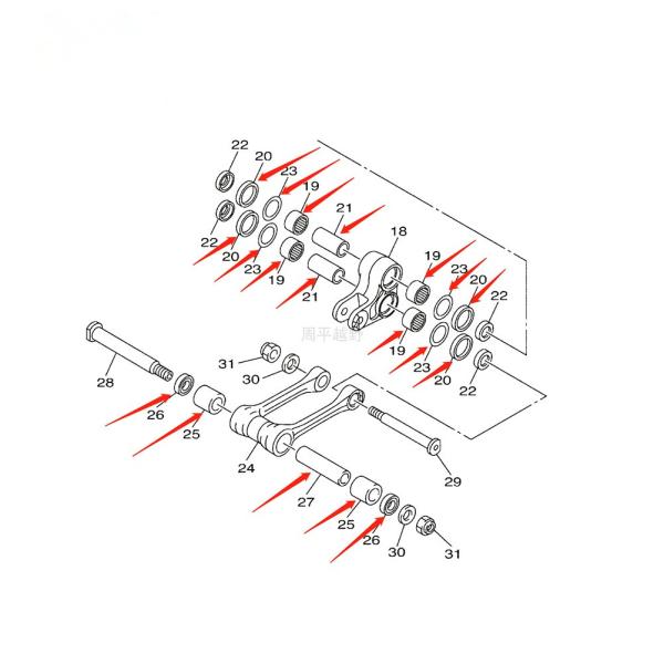 Durable Yamaha DX100 YB100 Motorcycle Crankshaft Connecting Rod Small Head Needle Roller Bearing