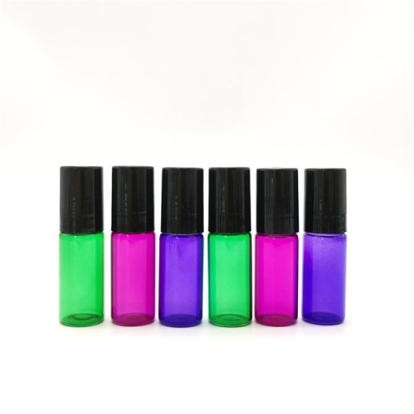 1ml 2ml 3ml 5ml Colored Glass Roller Bottles For Essential Oil