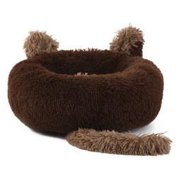 Cute Soft Plush Donut Pet Bed Cushion With Ear Tail