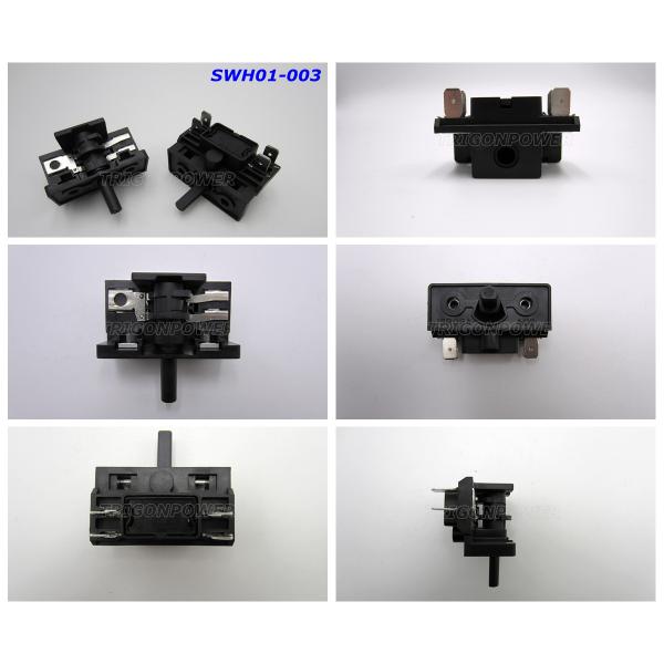 Black Electric Stove Switch , High Voltage Resistance 3 Position Rotary Switch