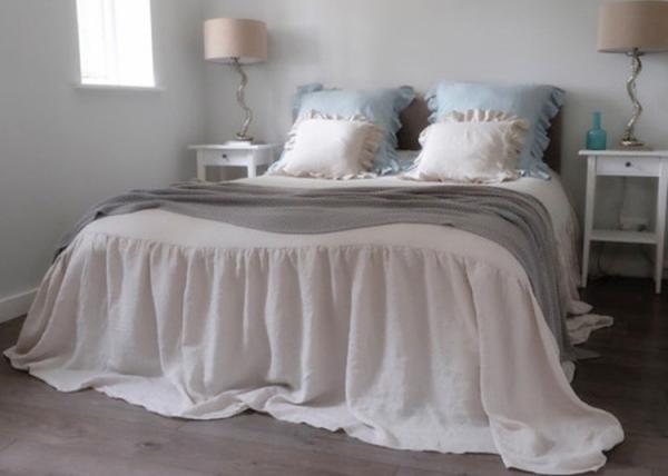Ruched Real Simple Modern Duvet Covers 4 Pcs 100% Linen Country Style