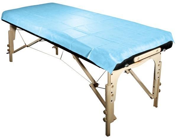 Disposable blue Nonwoven bed sheet for hotel and beauty salon