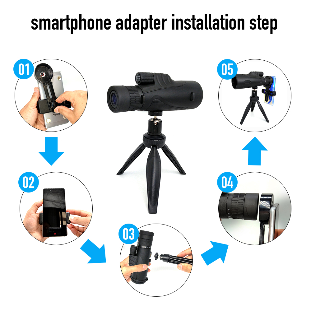 Monocular телеобъектива сигнала 10-30X50 международный с переходником треноги & телефона