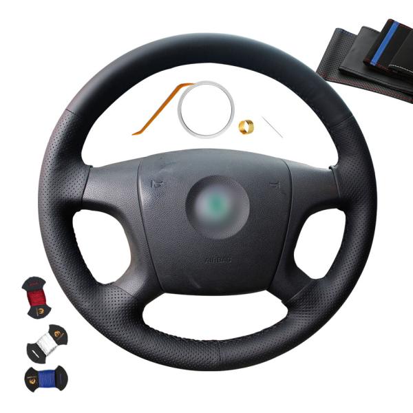 Skoda Fabia 2005-2010 OCTAVIA Customized Black Artificial Leather Steering Wheel