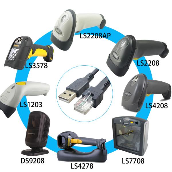 10ft 3M Gray USB Scanner Cable CBA-U25-S09ZAR For Symbol LS2208