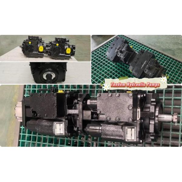 agricultural machinery tandem hydraulic pumps Harvester Tandem Hydraulic Pumps Black Blue Cast Iron Components