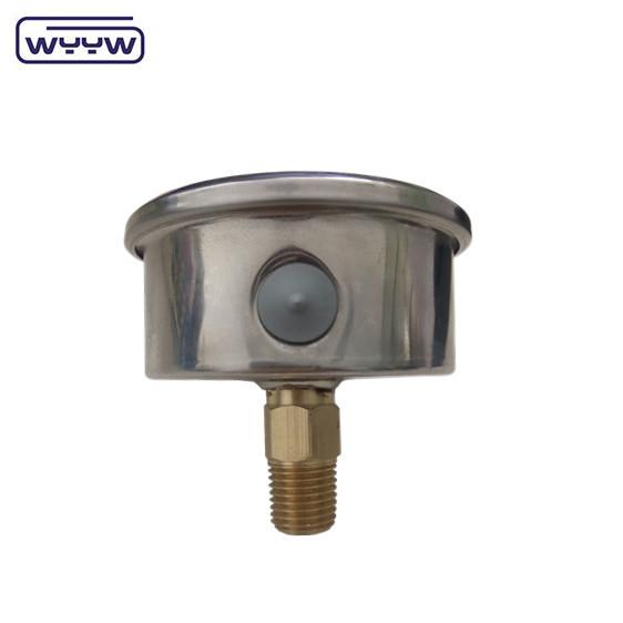 En837-1 63mm traseira todo o aço inoxidável latão borda tubo manômetro de pressão 0-20bar/0-300psi 1/4 NPT fio