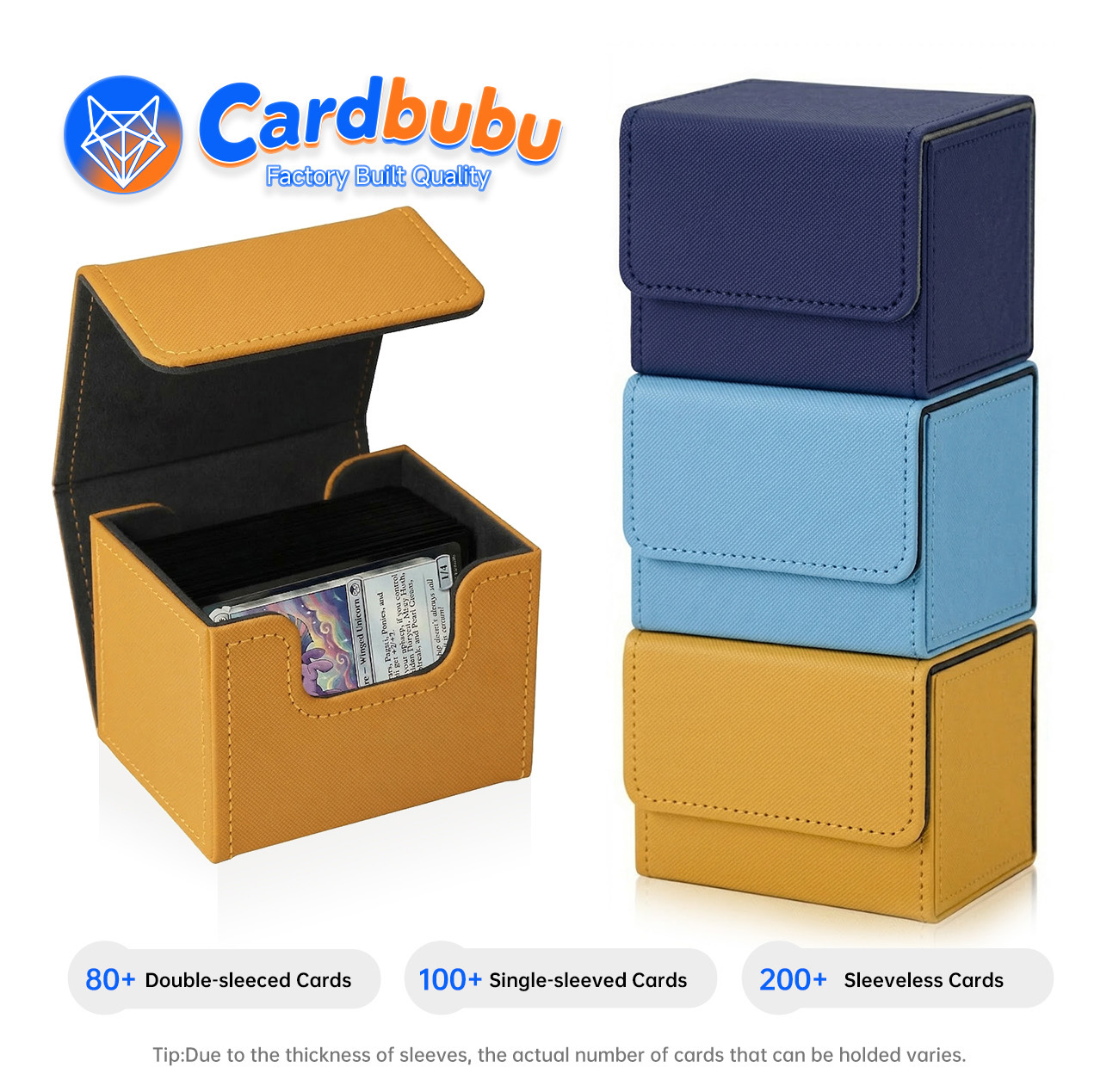 Double Sleeves Board Game Deck Holder 100 Cards Flannel Lined Mtg Storage