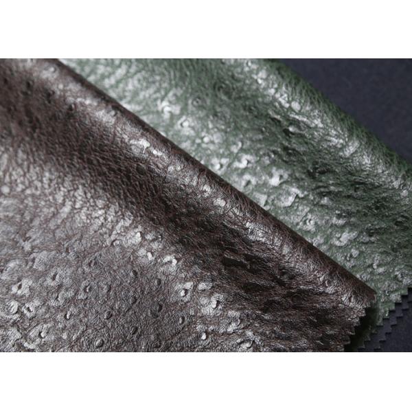 Brown Faux Leather Fabric , Embossed Brown PU Leather For Bagsgarment Wallet