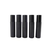 Garrafas de vidro preto de rolos vazios 5ml 10ml Roll On Perfume Bottle para creme de olhos cosméticos