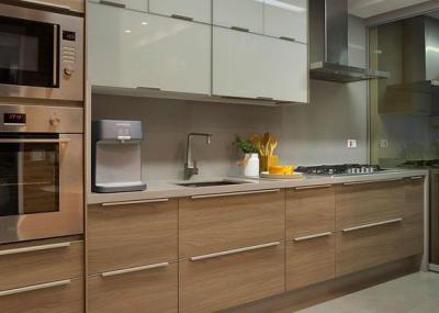 3500mm Modern Brown Cabinet Kitchen L Shaped Pantry For Apartment Villa