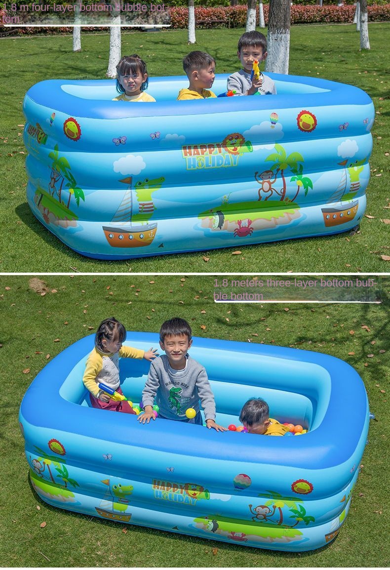Inflatable Swimming Pool for Children Home Outdoor Use Extra-Large Family Pool Colorful Durable Thick PVC Constant Temperature