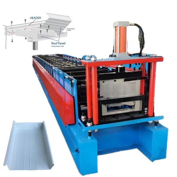 New Aluminum 12 Width Standing Seam Roof Panel Roll Forming Machine 5 Ribs Patio Covers