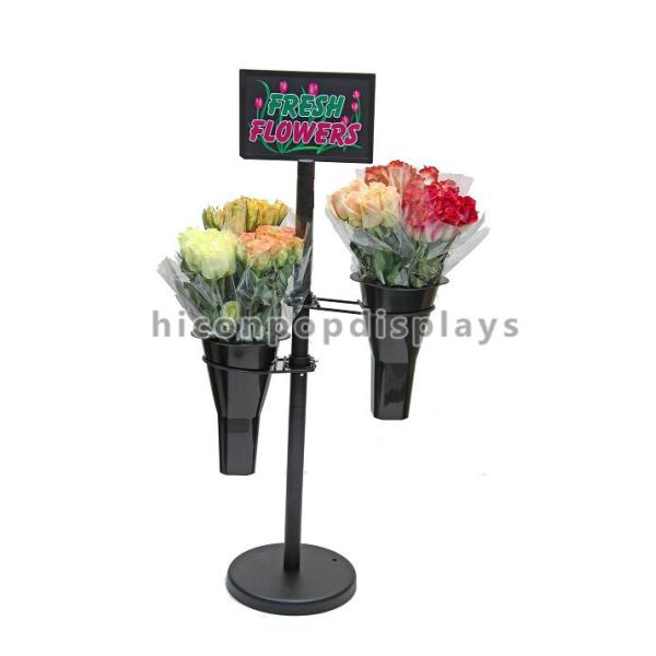 Black Metal Display Rack Retail Merchandise Displays For Flower / Plants