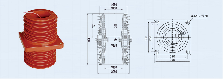 Switchgear втулки стены держателя шинопровода втулки эпоксидной смолы 35KV 40.5KV