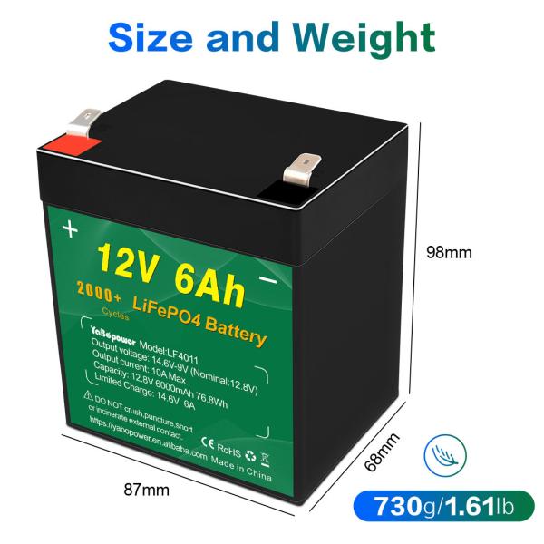 motorcycle 12.8v 12v 6ah Lifepo4 Battery Pack Manufacturers Solar Alarm System