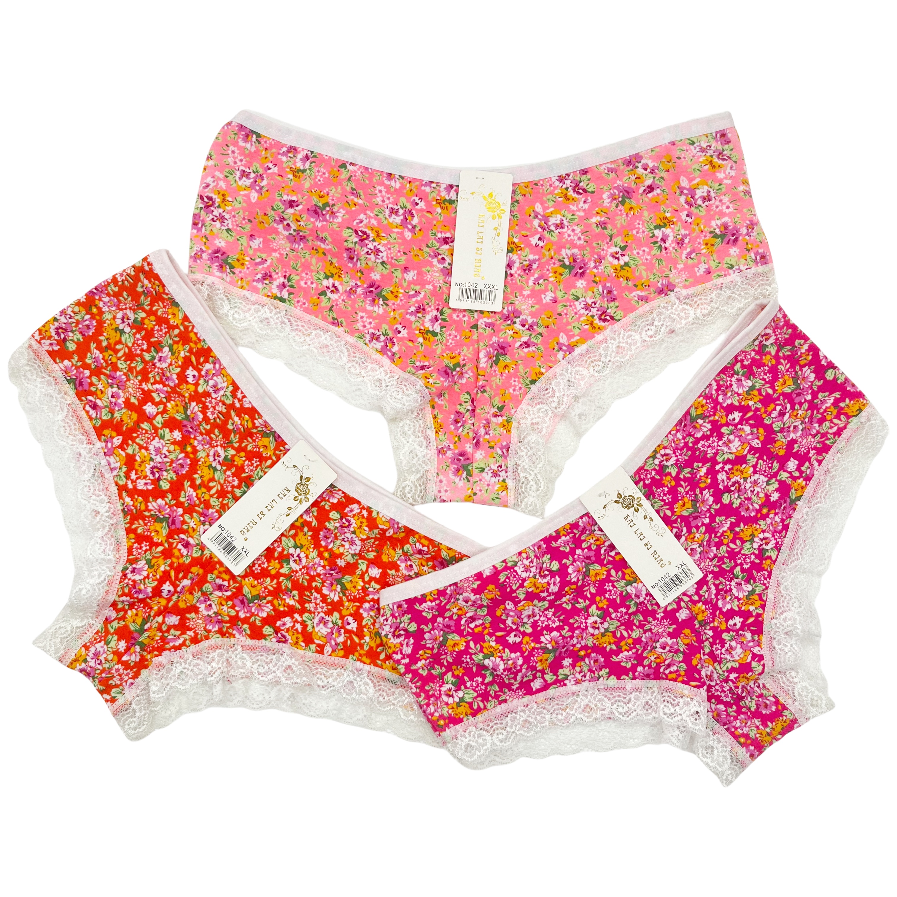 2024 New Style Women's Low Rise Lace Printing Floral Panties High Quality Ladies Brief Underwear Adult Wholesale Price