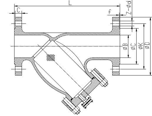 WCB Carbon Steel Y Strainer 150LB With Flanged Drain Plug Special Design