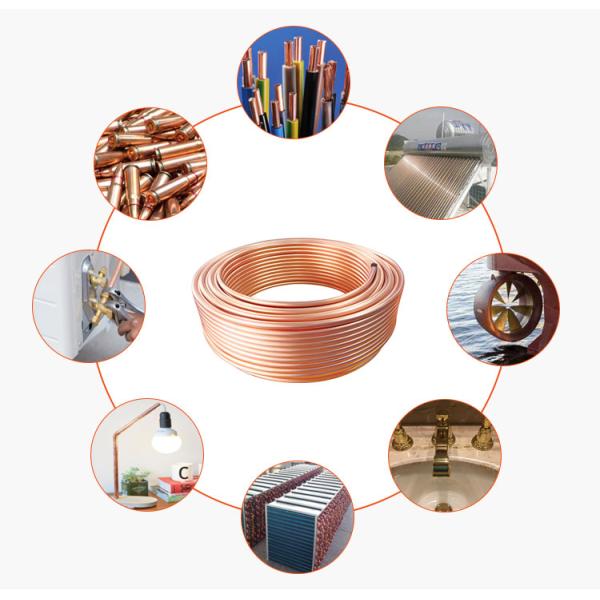 99.9% Pure Copper Pipe C11000 C12000 C12200 C12300 for Air Conditioners 15mm 16mm 22mm