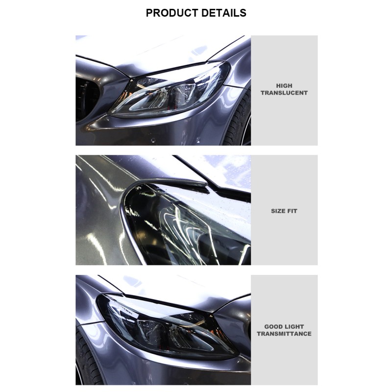 30cm*10m Photochromic TPU Car Lamp Film Clear to Black Car Headlight Film