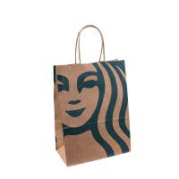 Bolsas de papel para llevar Logo Design Printing de encargo de la manija de la comida rápida