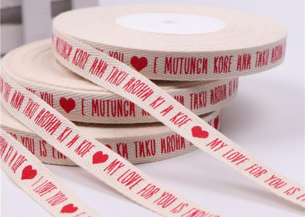 Custom Printed Cotton Ribbon Eco-Friendly Logo Ribbon for Gift Wrapping Packaging