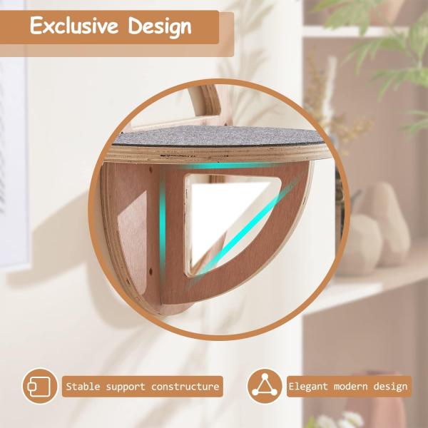 Elegant Wine Packaging Boxes Wooden Cat Wall Steps Climbing Shelves for Excitement