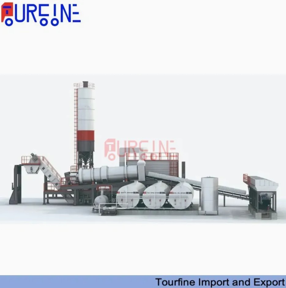 Tourfine New Type 160 Ton Per Hour Moved Asphalt Mixing Plant PLC Automatic Control