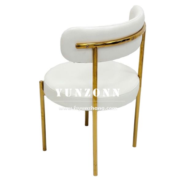 Stackable Sherpa Cushion Metal Hotel Wedding Banquet Restaurant Chair White Fabric Upholstery Wedding Decor Chairs