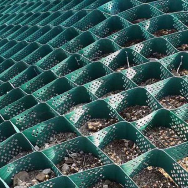 Expandable Geocell Solutions Soft Soil Stabilization 75mm Geocell Ground Grid For Driveway